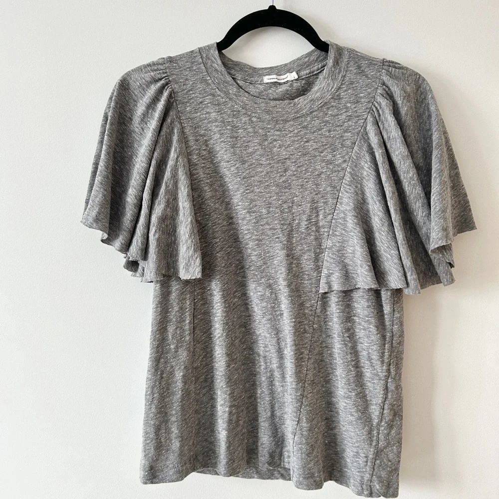 Unsubscribed Ruffle Grey Tee - Picture 2 of 4